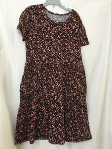 New Old Navy Kid Girls Large (10-12) Floral Tiered Short Sleeve Dress Pockets - Picture 1 of 5