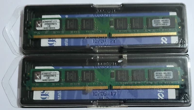 KINGSTON 2 x 1GB (2GB total) DDR2-800 240-pin DIMM 1.8v SDRAM CL6 KVR800D2N6/1G - Image 1 of 4