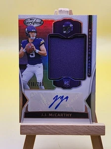 2024 Certified JJ McCarthy RC Rookie Auto Patch RPA /299 Vikings Michigan - Bild 1 von 3