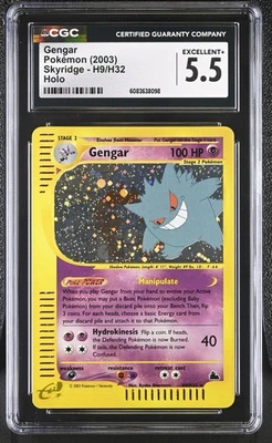 Tarjeta holográfica de Pokémon CGC 5,5 Gengar 2003 Skyridge H9/H32 Foto 1 de 2