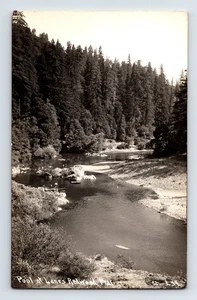 Postkarte RPPC California Redwood Lanes Pool Patterson L39 1930er unbespielt EKC - Bild 1 von 2