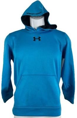 Толстовка с капюшоном для мальчика YLG молодежи большой под Armour синий черный свободного кроя передний мешок - Изображение 1 из 4