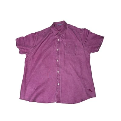 Tommy Bahama 休闲亚麻衬衫男式 XL 纽扣短袖休闲 — 第 1/4 张图片