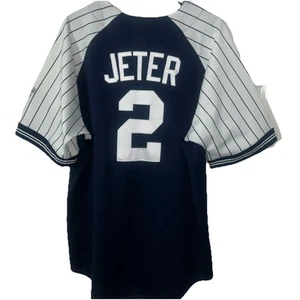 Derek Jeter #2 Majestic Stitched Authentic MLB Baseball Jersey New York Yankees - Picture 1 of 10