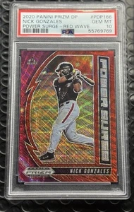 2020 Panini Prizm Draft Nick Gonzales Power Surge Red Wave PSA Gem 10 Pirates - Picture 1 of 3