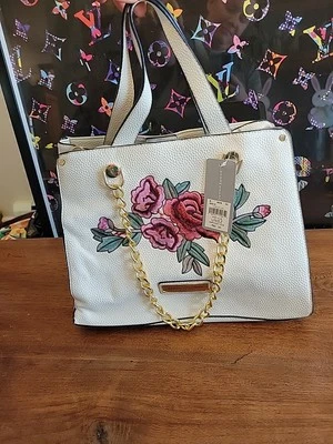 Bolso de Hombro MARC NEW YORK ANDREW MARC Bordado Flor Blanco Cartera Foto 1 de 4