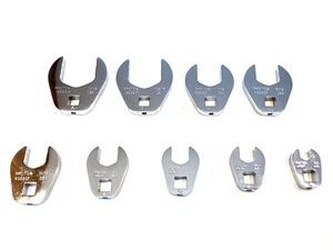 Proto Tools 9 Piece 3/8” Drive SAE Chrome Crowfoot Wrench Lot USA MADE MINT - Foto 1 di 8