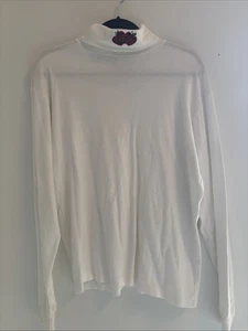 Mandal Bay Damen XL Weiß Rollkragen Baumwolle Apfel Retro Cottagecore - Bild 1 von 7