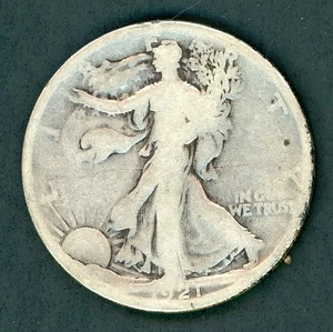 US 1921 WALKING LIBERTY SILVER HALF DOLLAR AS PER IMAGES A424 - Picture 1 of 2