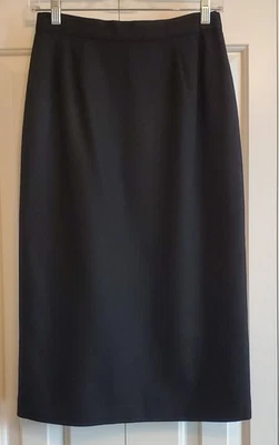Vintage Radcliffe Black 100% Pure Wool Full Length Lined Skirt Sz 8 - Runs Small - Image 1 of 4
