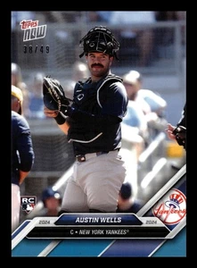 AUSTIN WELLS 2024 Topps NOW ROAD TO OPENING DAY YANKEES BLUE 38/49 OD-28 RC - Picture 1 of 2