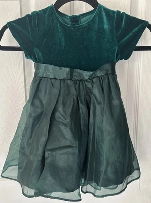 Vintage Made In U.S.A Green Toddler Holiday Dress - Image 1 of 4
