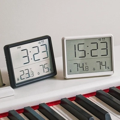 Ultra Thin Digital Alarm Clock Large LCD Screen Room Thermometer  Home Use - Image 1 of 4