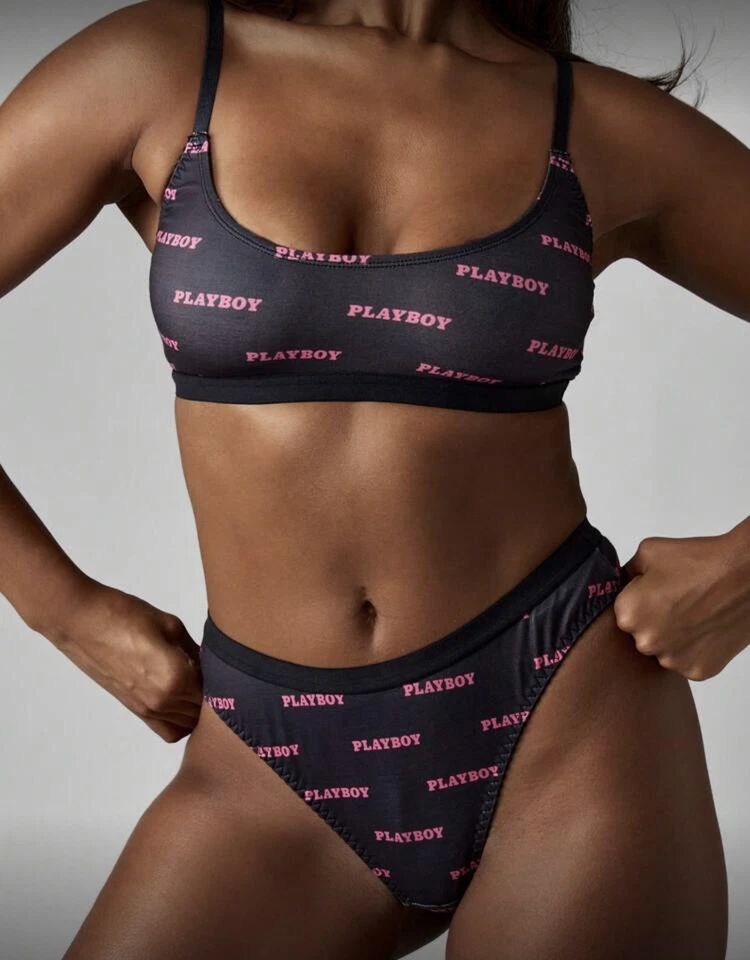 ¡¡¡Nuevo!!! Conjunto de braguitas Playboy Bunny ropa interior y sujetador mediano logotipo Playboy Foto 1 de 4