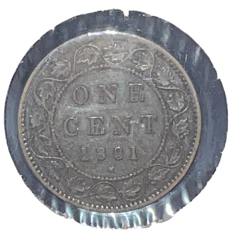 1881 H Canada One 1 Cent Canadian Large Penny Queen Victoria Bronze 25.4mm KM# 7 Cover