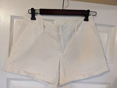 Maison Jules Maddie Everday Shorts Women's Size 2 White Eyelet - Image 1 of 4