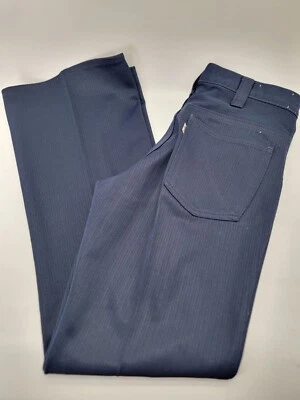 Vintage LEVI STRAUSS Navy Blue Dacron Polyester Gold Tab Pants USA Size 28x29 - Image 1 of 4