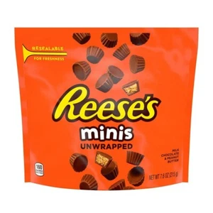 REESE'S Milk Chocolate Peanut Butter Cups Minis ,7.6 oz $15.77 FREE SHIPPING! - Picture 1 of 4