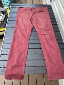 GUESS Men Slim Straight Cotton Denim Jean Size 32  Red DREXEL SKINNY G by guess - Picture 1 of 9
