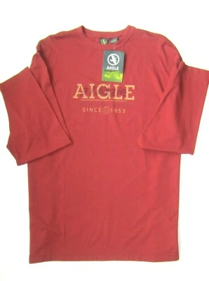Camiseta AIGLE ACTIMUM HOMBRE XXL Roja Borgoña Naranja Manga Larga 1853 Algodón Nueva con Etiquetas Foto 1 de 4