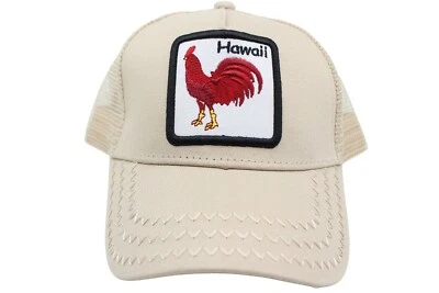 Sombrero de malla de camionero hawaiano - pollo hawaiano, Aloha, hawaiano - ajustable, beige Foto 1 de 4