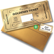 Gutschein Golden Ticket Rubbellos zum selbst beschriften mit Umschlag Geschenk