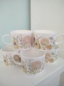Wedgwood Summer Bouquet six large Coffee cans/ straight sided cups (no saucers)