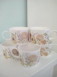 Wedgwood Summer Bouquet six large Coffee cans/ straight sided cups (no saucers) - Picture 1 of 7