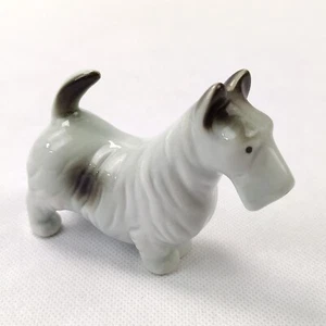 Vtg Scottish Terrier scotty dog Figurine White Porcelain Shiny finish  - Picture 1 of 11