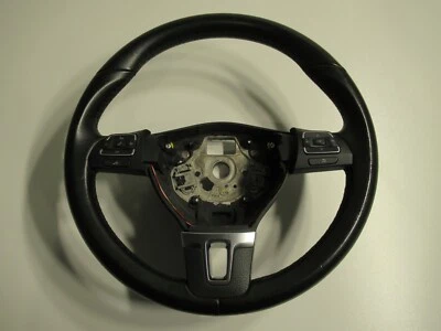 VW Passat B7 3C Sharan II 7N 3-Speichen Lederlenkrad Multifunktion Schaltwippen - Bild 1 von 4