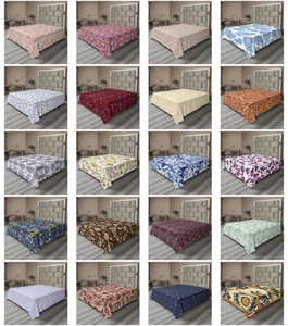 Ambesonne Paisley Pattern Flat Sheet Top Sheet Decorative Bedding 6 Sizes - Picture 1 of 40