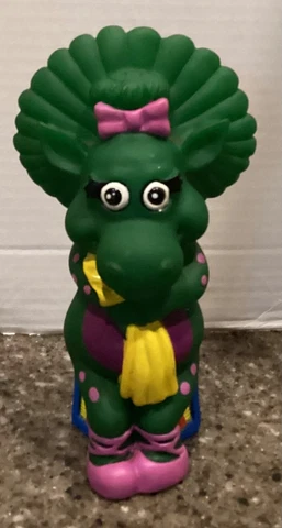 Vintage  1992 Barney Baby Bop ( 7") Plastic Piggy Coin Bank (The Lyons Group) Cover