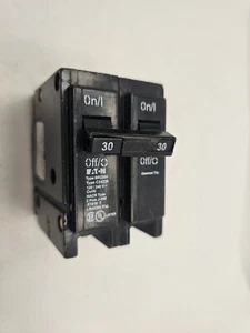 EATON 2 Pole 30 Amp 120/240V Circuit Breaker Black BR230H C24230 - Picture 1 of 5