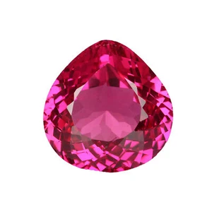 Sri Lanka Red Color Ruby Pear Shape 42 Carat Imitation Created Gemstone - Picture 1 of 7