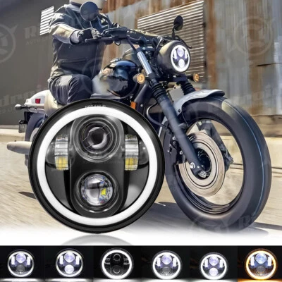 5-3/4 5.75" Motorcycle LED Projector Headlight for Honda Shadow Spirit 700 750 Foto 1 de 4