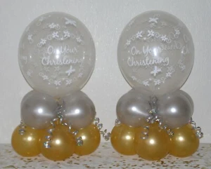 Kit display decorazione palloncino da tavolo battesimo ragazzo o ragazza confezione da 2/6/12 - Foto 1 di 6