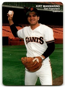 1989 MOTHER'S COOKIES SAN FRANCISCO GIANTS KIRT MANWARING SAN FRANCISCO GIANTS