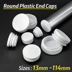 Round Plastic End Caps Tube Insert Bungs Blanking Plugs stopper Chair Table Feet - Picture 1 of 29