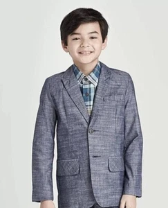 NEW Cat & Jack Boys Blue Chambray Suit Jacket Size 14 - Picture 1 of 2