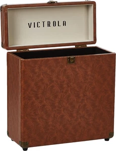 Victrola Vintage Style Vinyl Record Storage and Carrying Case (BROWN) - Picture 1 of 7