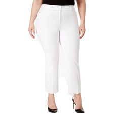 Alfani Feminino Branco Recortado cintura alta Calça Skinny Capri 4778 Plus 14W BHFO
