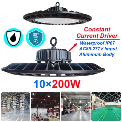 Iluminação industrial 500W 300W 200W UFO LED luzes de baía alta armazém garagem loja - Imagem 1 de 4