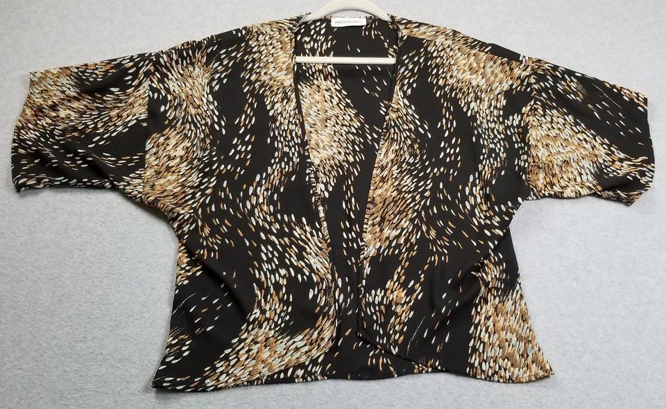 Top Kimono Veronica M Para Mujer Pequeño Abstracto Manga Corta Frente Abierto Boho Informal Foto 1 de 4