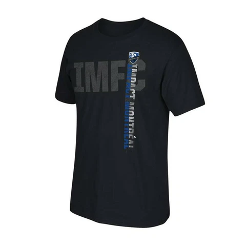 Montreal Impact MLS Licensed Men's "Vertical Speed" Black Short Sleeve T-Shirt Cover