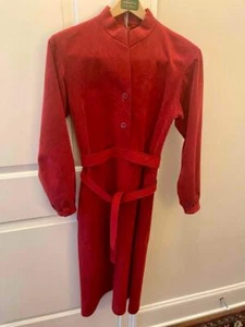 Vintage 70er Jahre Ultrasuede Hemdblusenkleid mit Gürtel und Taschen Small - Bild 1 von 1