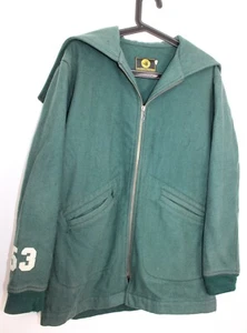 Rarissimo Vintage Body Glove USA Feltro Lana Cappuccio Varsity Cappotto Giacca - Piccolo - Foto 1 di 16