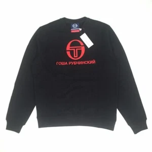 Neu mit Etikett Gosha Rubchinskiy Sergio Tacchini schwarzes Logo Sweatshirt SS17 AUTHENTISCH - Bild 1 von 10