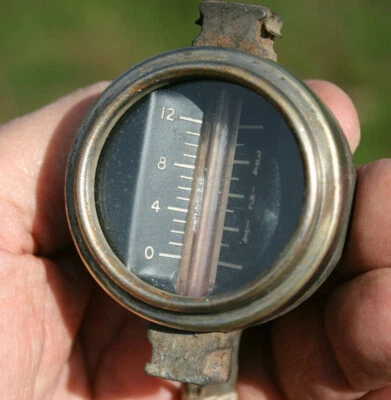 Medidor de gasolina gasolina combustible graduado doble vintage años 20 30 - 28-29 Paige? Foto 1 de 4