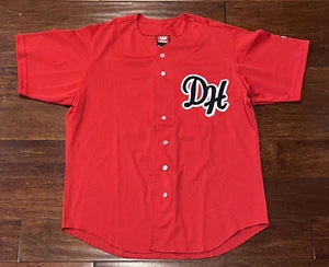 Wilson Red Mens Large Stitched 12 DH Button Mesh Practice Baseball Jersey Shirt - Picture 1 of 12