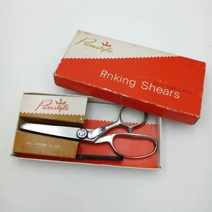 Vintage Woolworth 7" Primstyle Japan All Chrome Plated Pinking Shears  - Picture 1 of 6